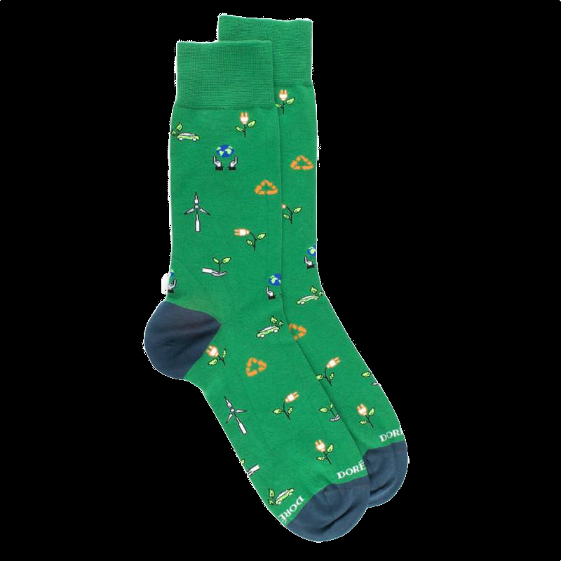 doré doré Chaussettes homme coton aux motifs Green - Vert