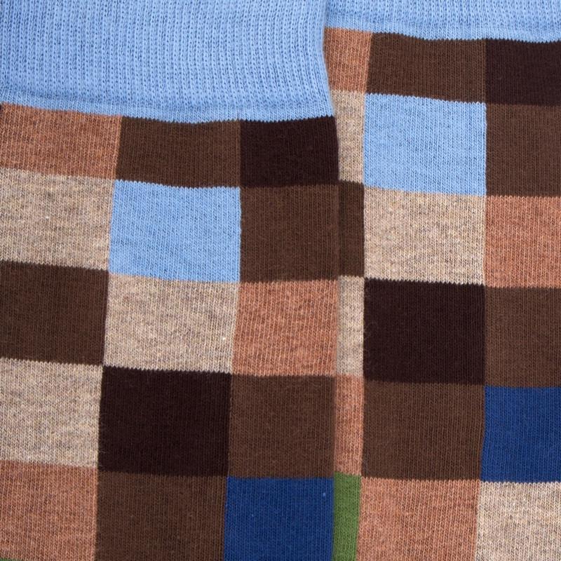 Doré Doré Chaussettes Homme échiquier En Coton - Bois & Bleu Macadam