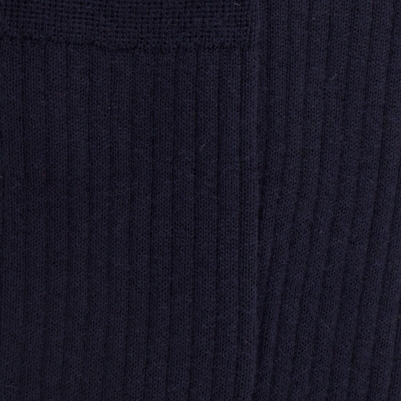 Doré Doré Chaussettes Homme En 100% Laine Fine Mérinos Côtelées - Bleu Foncé