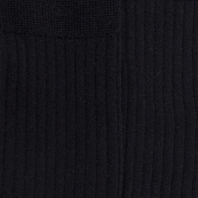 Doré Doré Chaussettes Homme En 100% Laine Fine Mérinos Côtelées - Noir