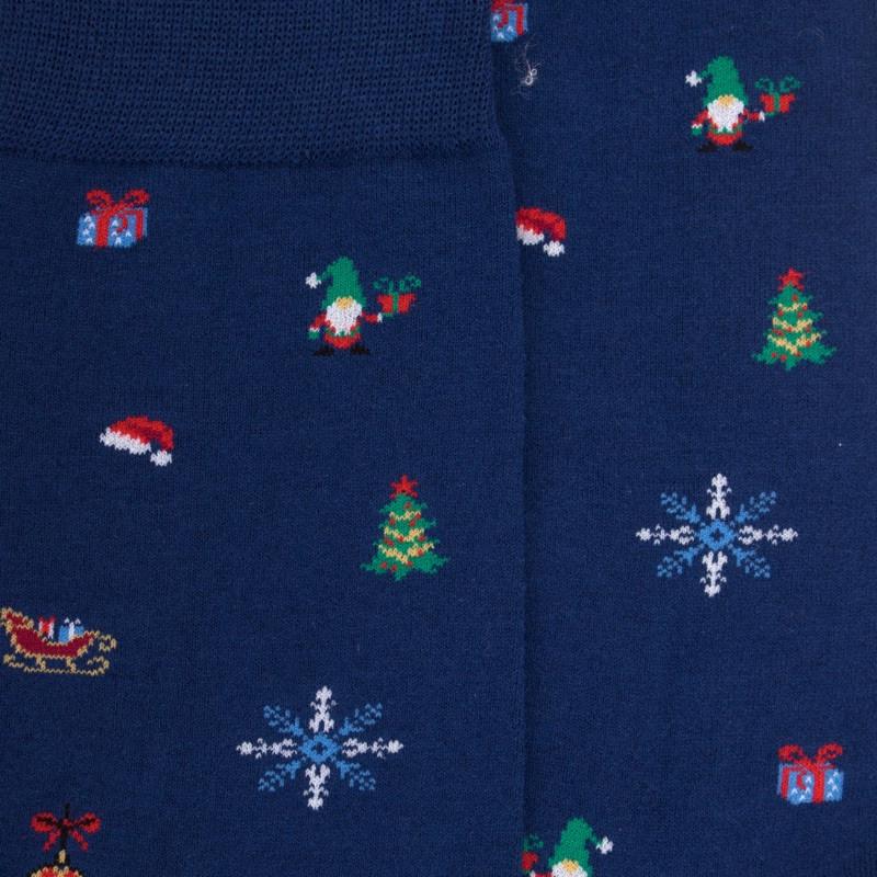 Doré Doré Chaussettes Homme En Coton à Motif De Noël - Bleu Voilier