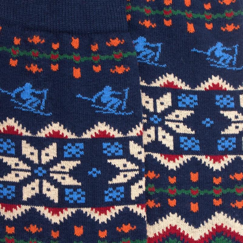 Doré Doré Chaussettes Homme En Coton à Motif De Noël - Bleu Voilier