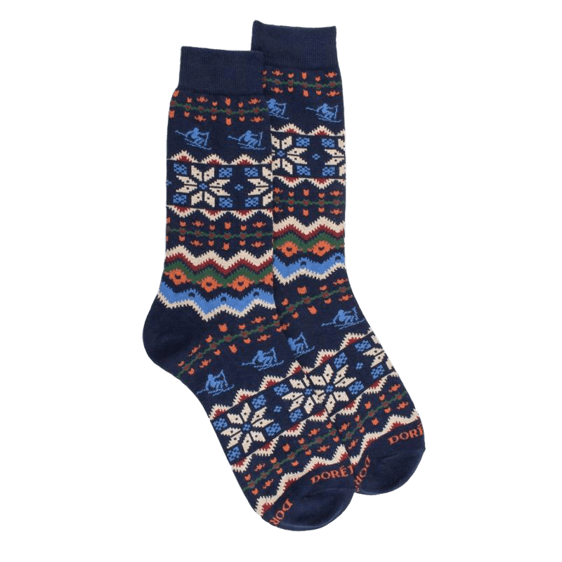 Doré Doré Chaussettes Homme En Coton à Motif De Noël - Bleu Voilier