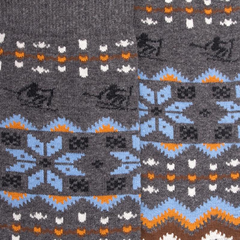 Doré Doré Chaussettes Homme En Coton à Motif De Noël - Gris Oxford