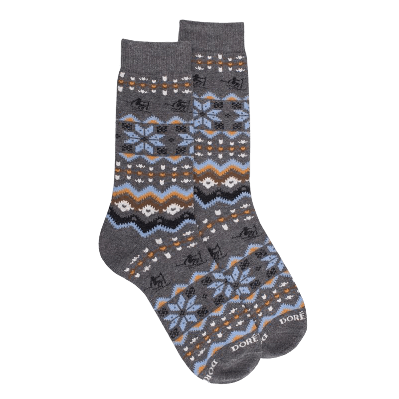 doré doré Chaussettes homme en coton à motif de Noël - Gris oxford