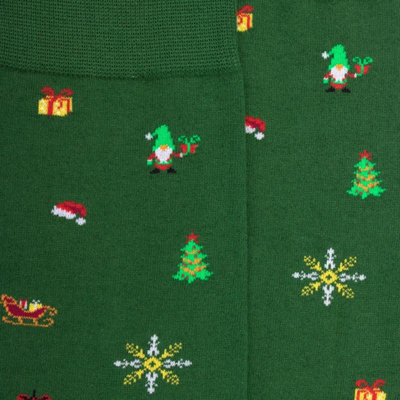 Doré Doré Chaussettes Homme En Coton à Motif De Noël - Vert