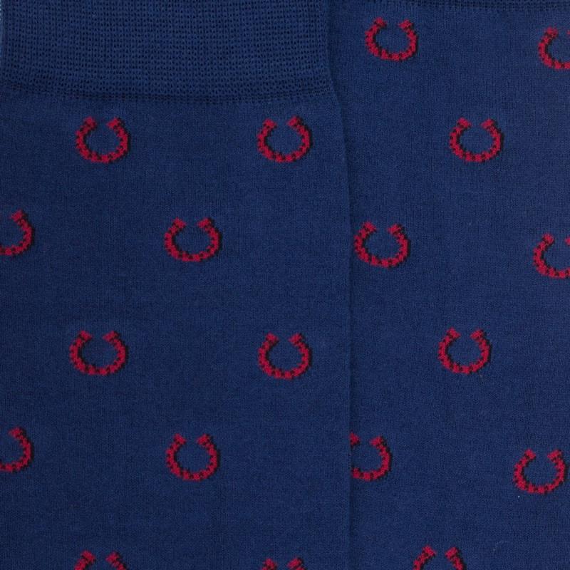 Doré Doré Chaussettes Homme En Coton à Motif Fer à Cheval - Bleu Voilier