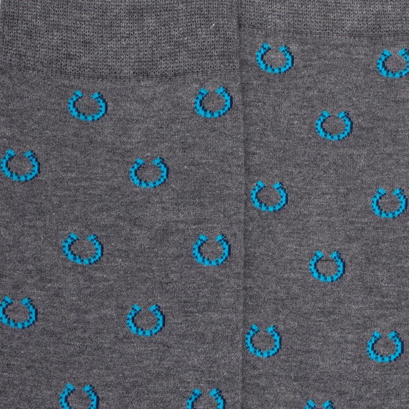 Doré Doré Chaussettes Homme En Coton à Motif Fer à Cheval - Gris Oxford