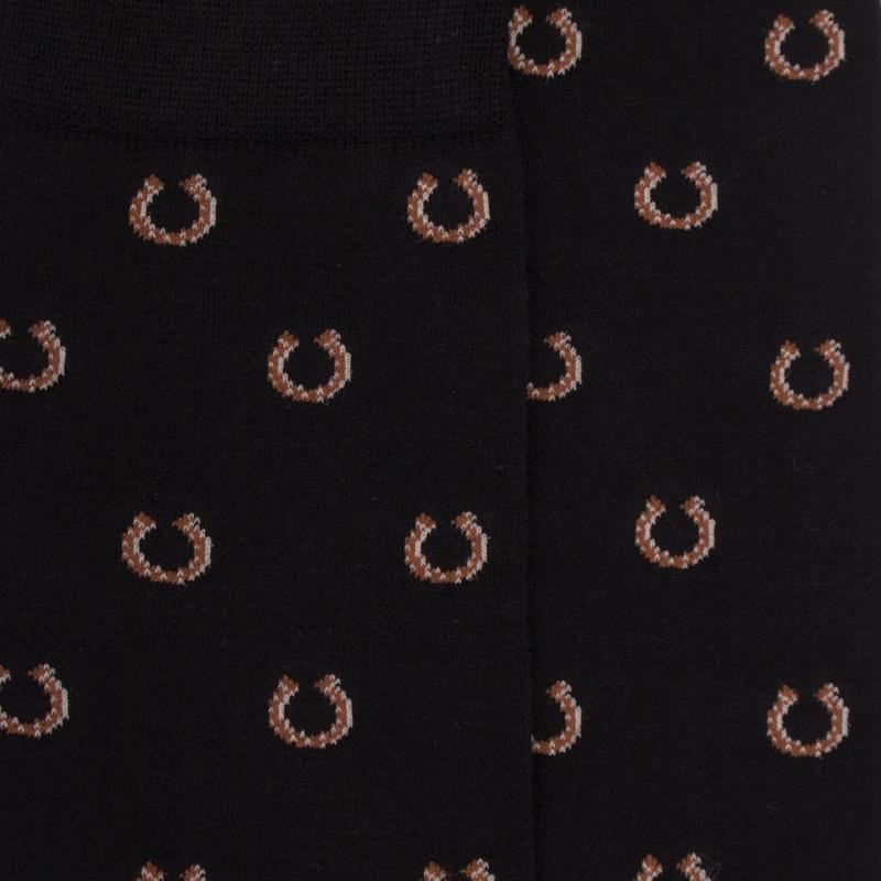 Doré Doré Chaussettes Homme En Coton à Motif Fer à Cheval - Noir
