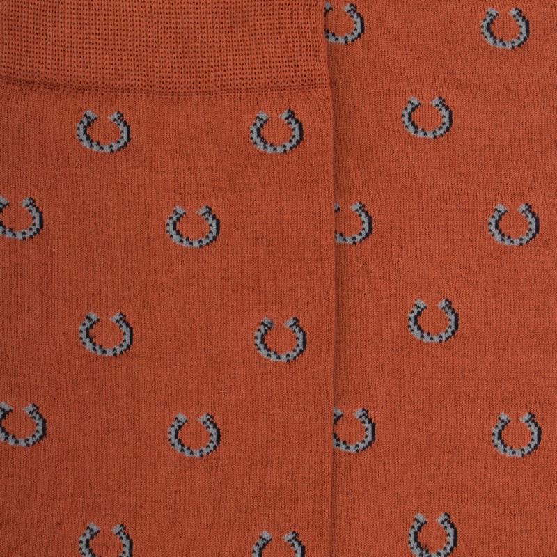 Doré Doré Chaussettes Homme En Coton à Motif Fer à Cheval - Orange écureuil