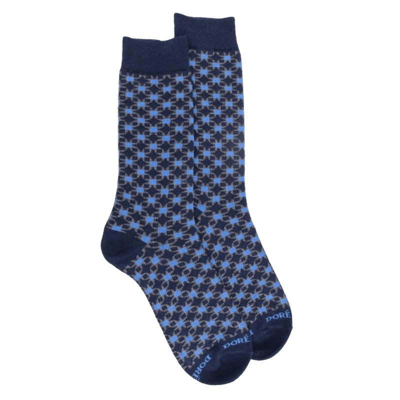 doré doré Chaussettes homme en coton à motif géométrique - Bleu Voilier