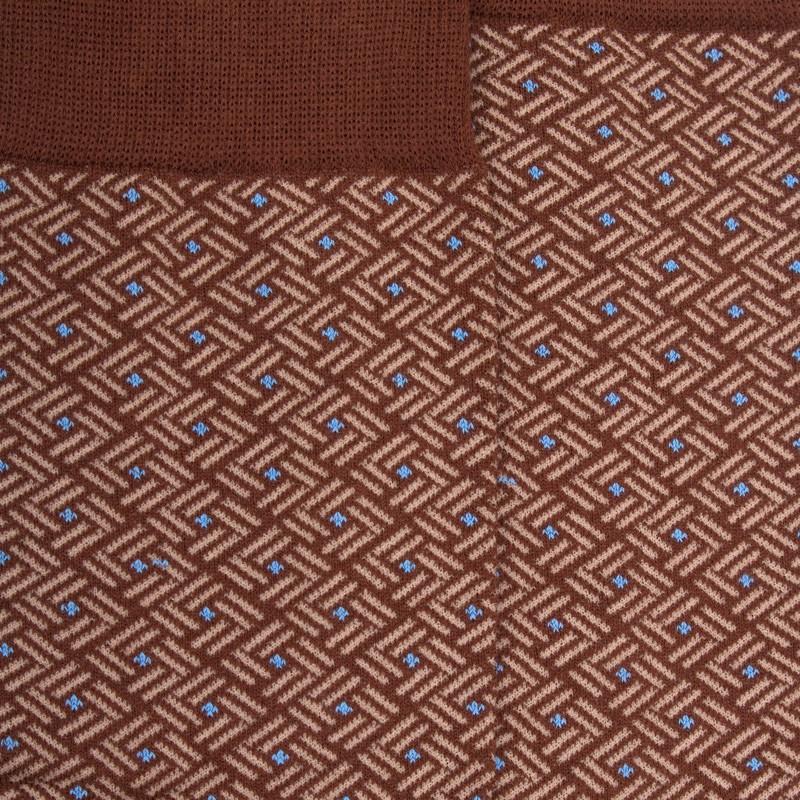 Doré Doré Chaussettes Homme En Coton à Motif Géométrique - Marron Cacao