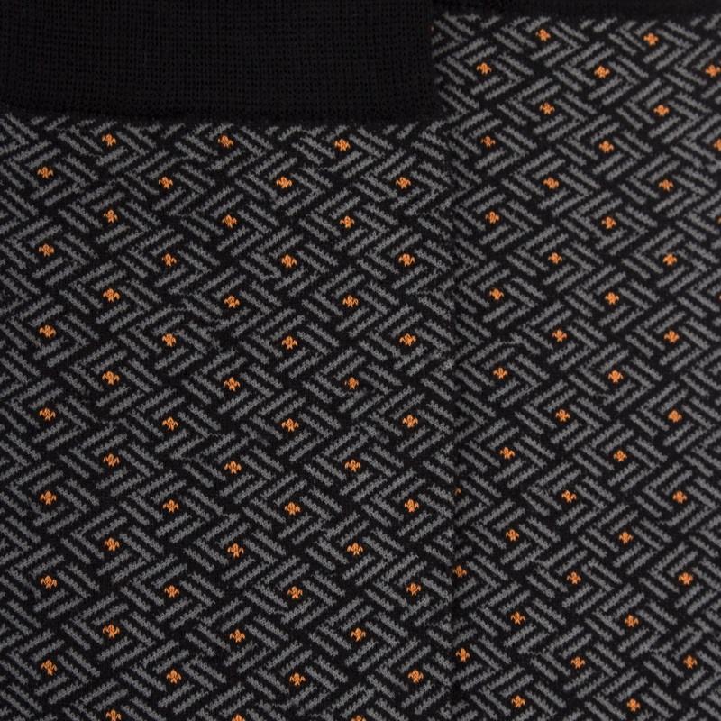 Doré Doré Chaussettes Homme En Coton à Motif Géométrique - Noir