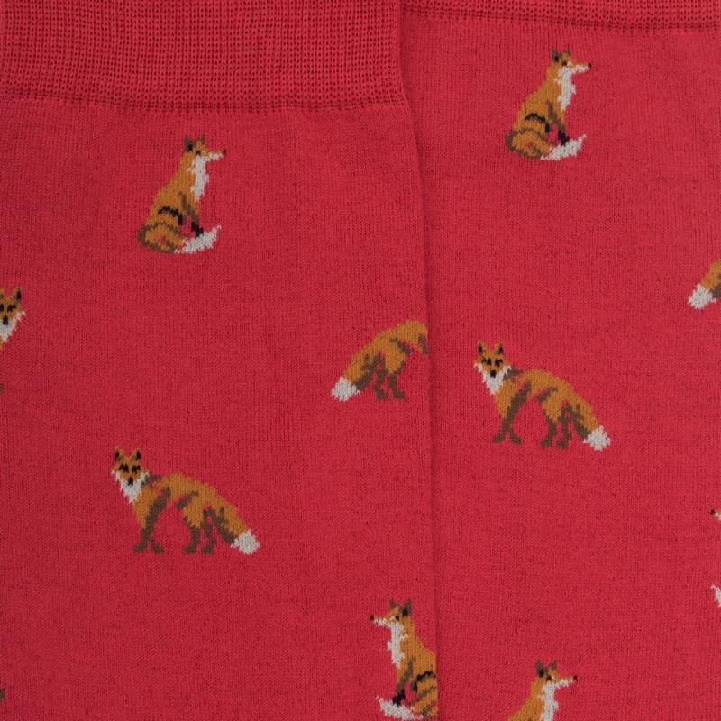 Doré Doré Chaussettes Homme En Coton à Motif Renard - Brique