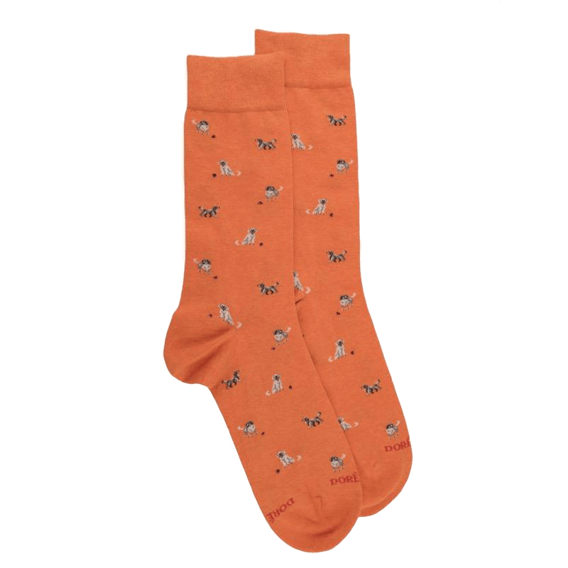doré doré Chaussettes homme en coton à motifs chiens - Oranger