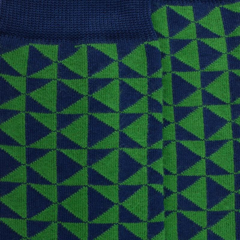 Doré Doré Chaussettes Homme En Coton à Motifs Géométriques - Bleu Voilier