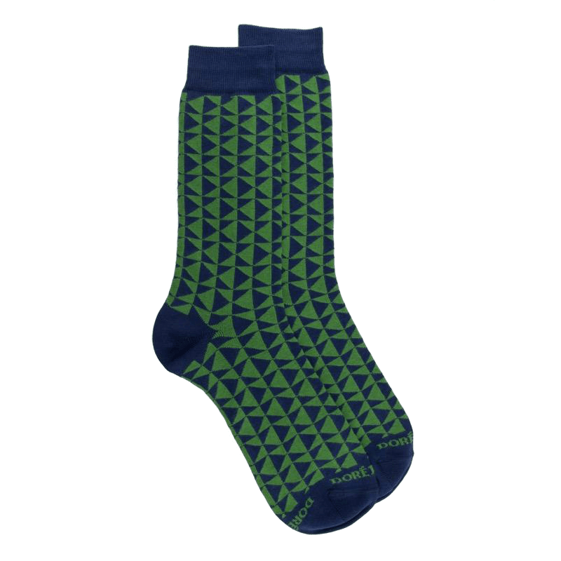 doré doré Chaussettes homme en coton à motifs géométriques - Bleu Voilier