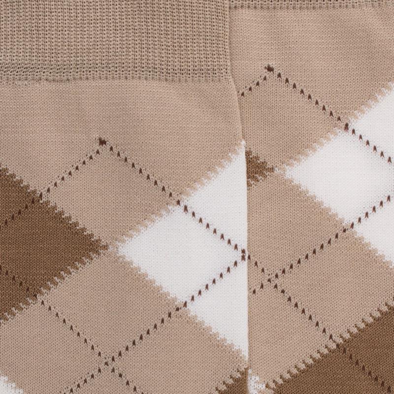Doré Doré Chaussettes Homme En Coton à Motifs Jacquard - Beige Grège