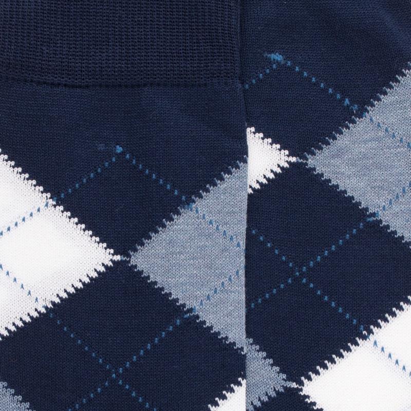 Doré Doré Chaussettes Homme En Coton à Motifs Jacquard - Bleu Matelot