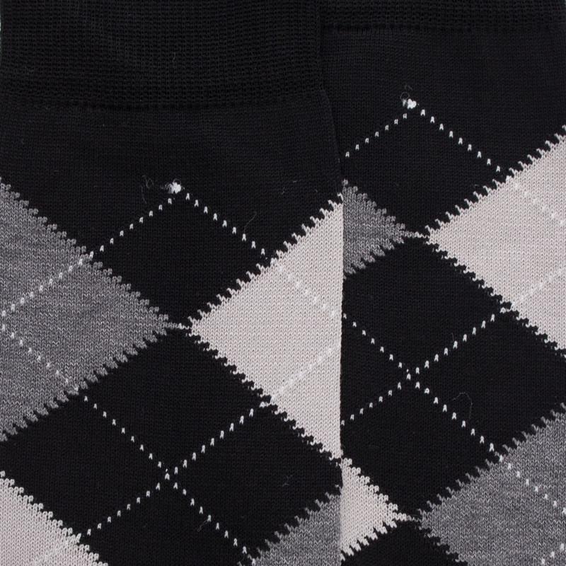 Doré Doré Chaussettes Homme En Coton à Motifs Jacquard - Noir