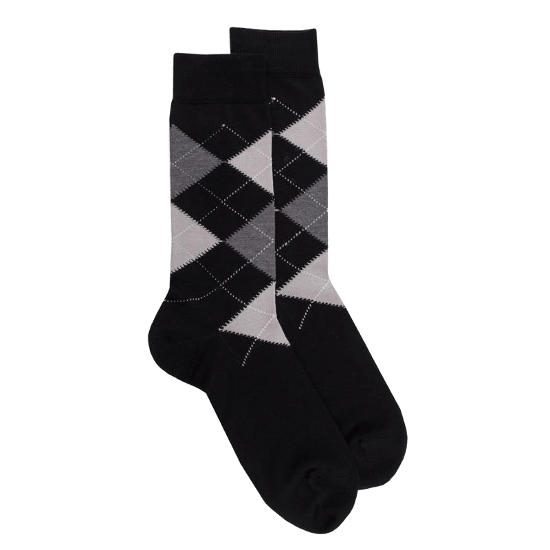 doré doré Chaussettes homme en coton à motifs Jacquard - Noir
