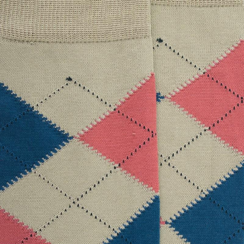 Doré Doré Chaussettes Homme En Coton à Motifs Jacquard - Vert Sauge