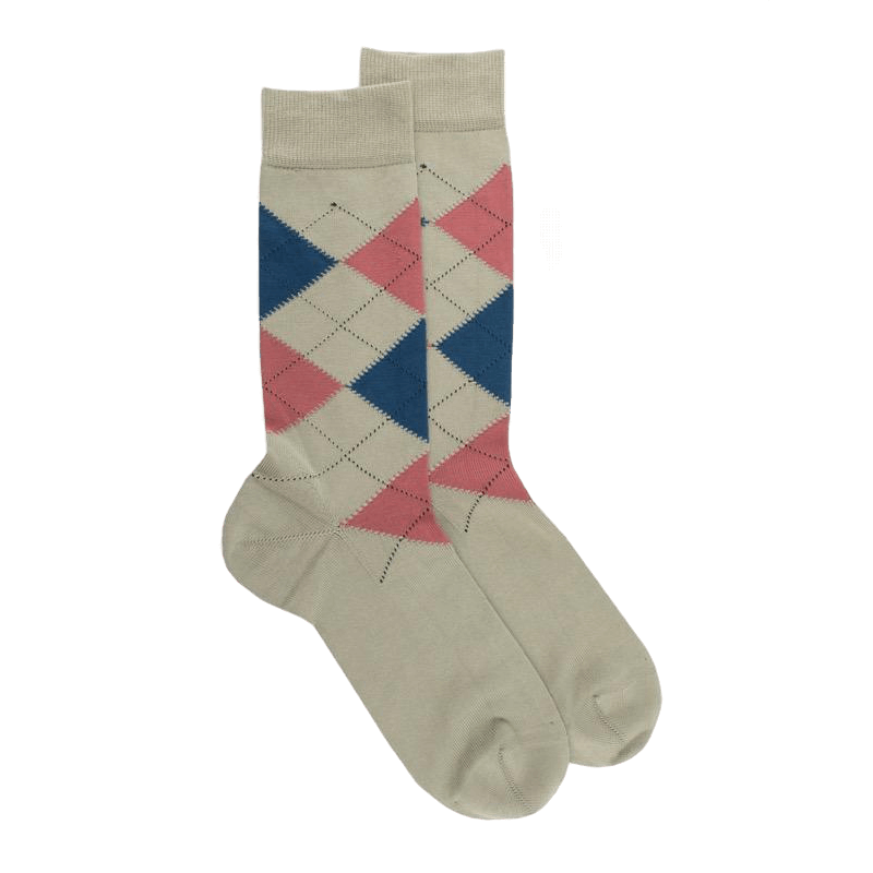 doré doré Chaussettes homme en coton à motifs Jacquard - Vert Sauge