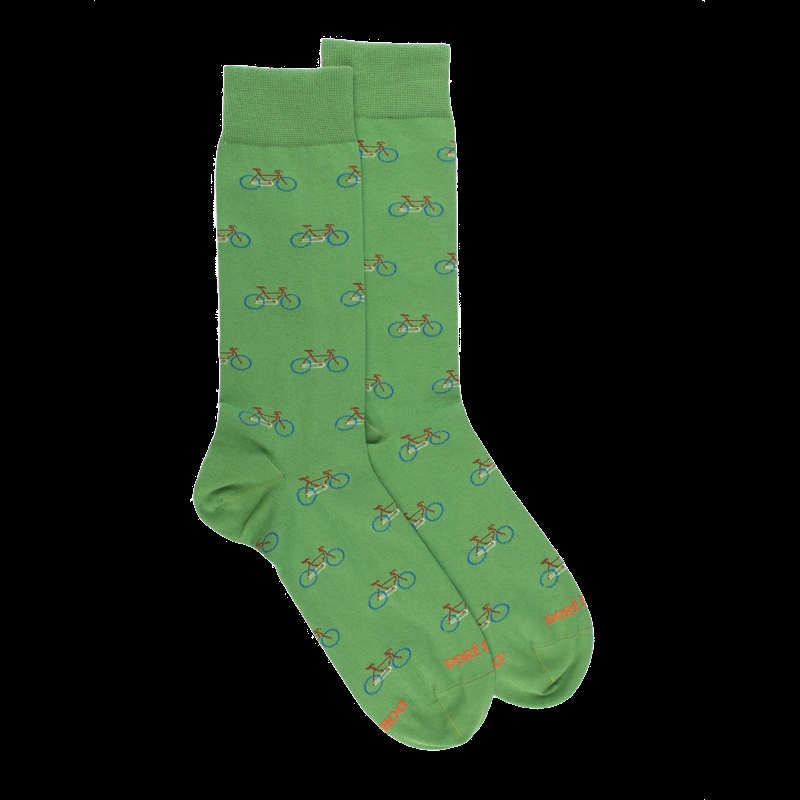 doré doré Chaussettes homme en coton à motifs vélos - Avocat & Abricot