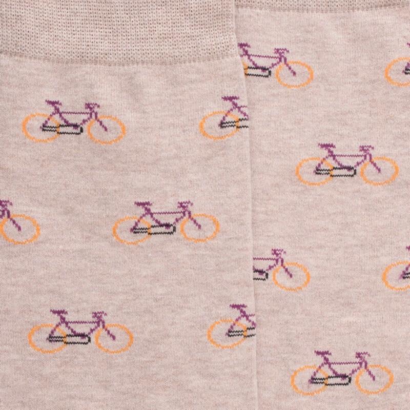 Doré Doré Chaussettes Homme En Coton à Motifs Vélos - Beige Sahara