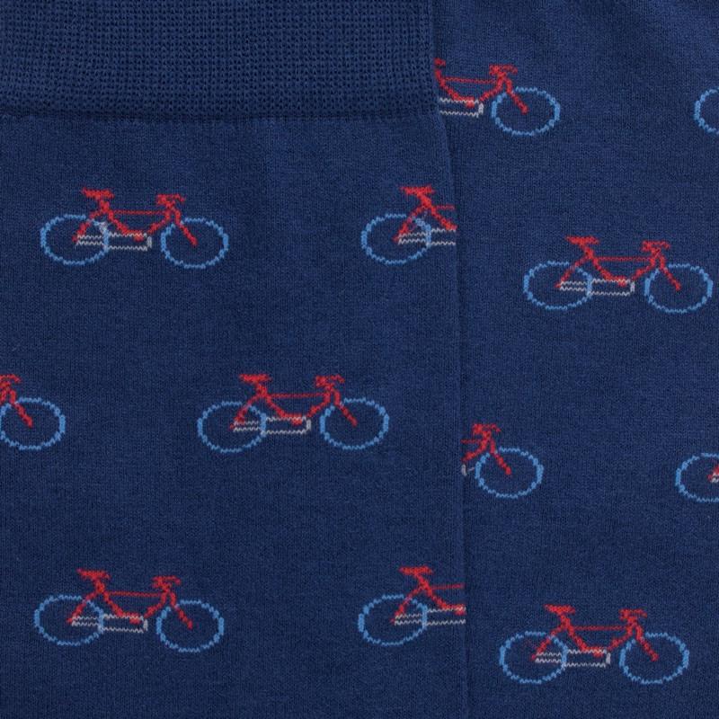Doré Doré Chaussettes Homme En Coton à Motifs Vélos - Bleu Voilier & Bleu Drapeau