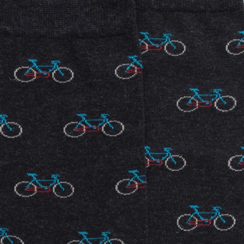 Doré Doré Chaussettes Homme En Coton à Motifs Vélos - Gris Anthracite