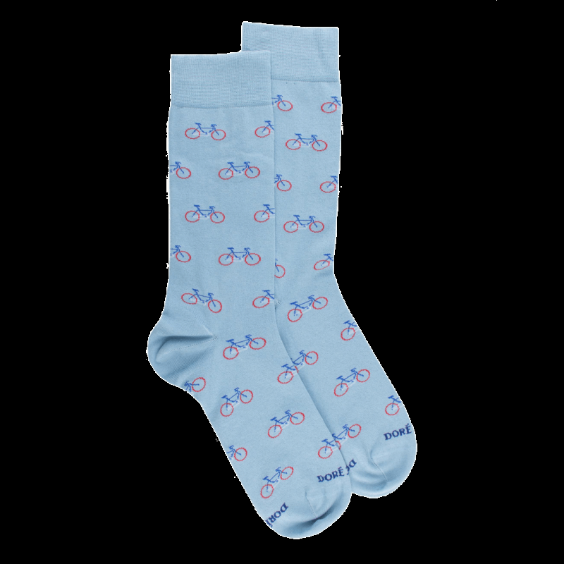 doré doré Chaussettes homme en coton à motifs vélos - Gris connemara