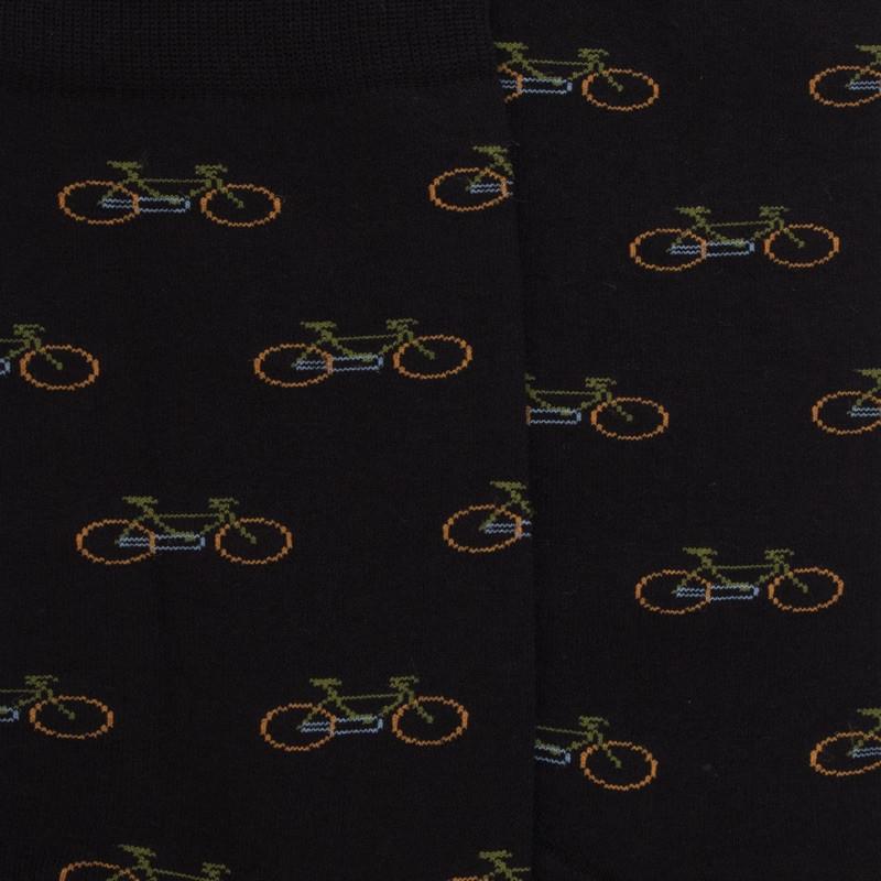 Doré Doré Chaussettes Homme En Coton à Motifs Vélos - Noir & Avocat