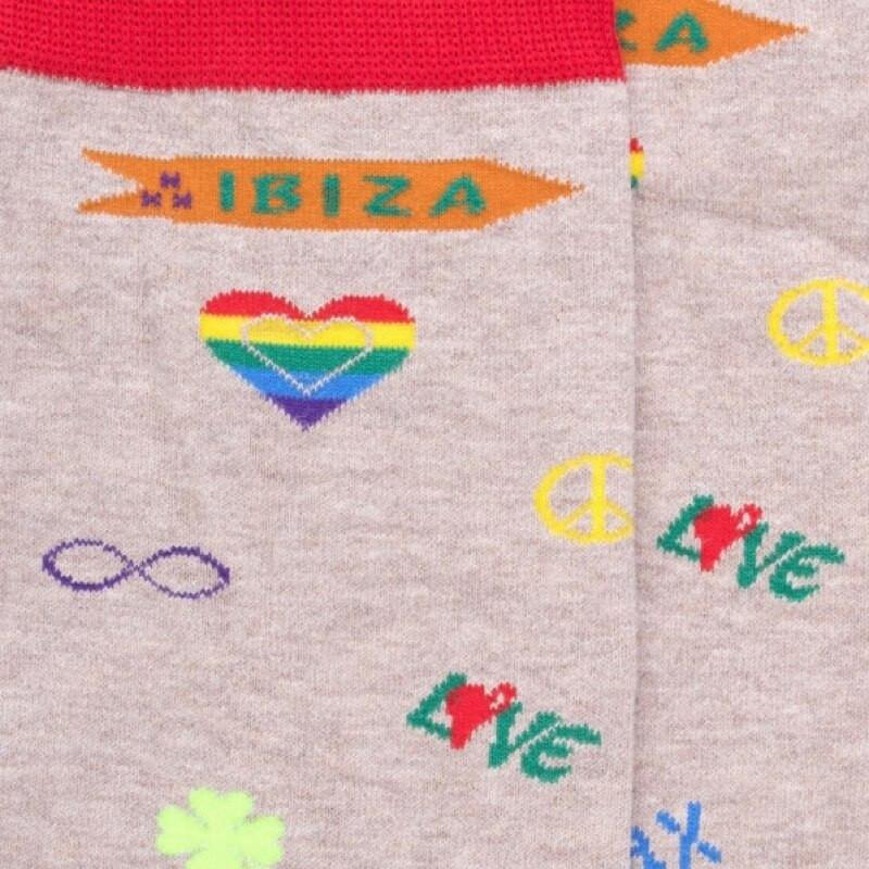 Doré Doré Chaussettes Homme En Coton Au Motif Hippies