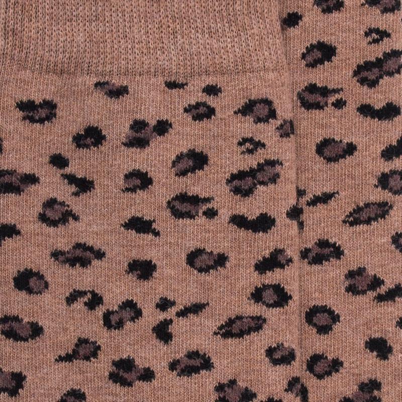 Doré Doré Chaussettes Homme En Coton Avec Motif Animalier - Beige Foncé