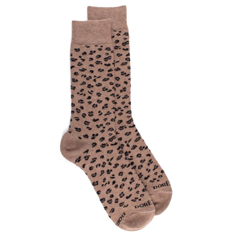 doré doré Chaussettes homme en coton avec motif animalier - Beige foncé