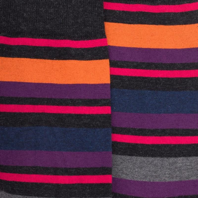 Doré Doré Chaussettes Homme En Coton Avec Motif Rayure - Gris Anthracite & Cerise