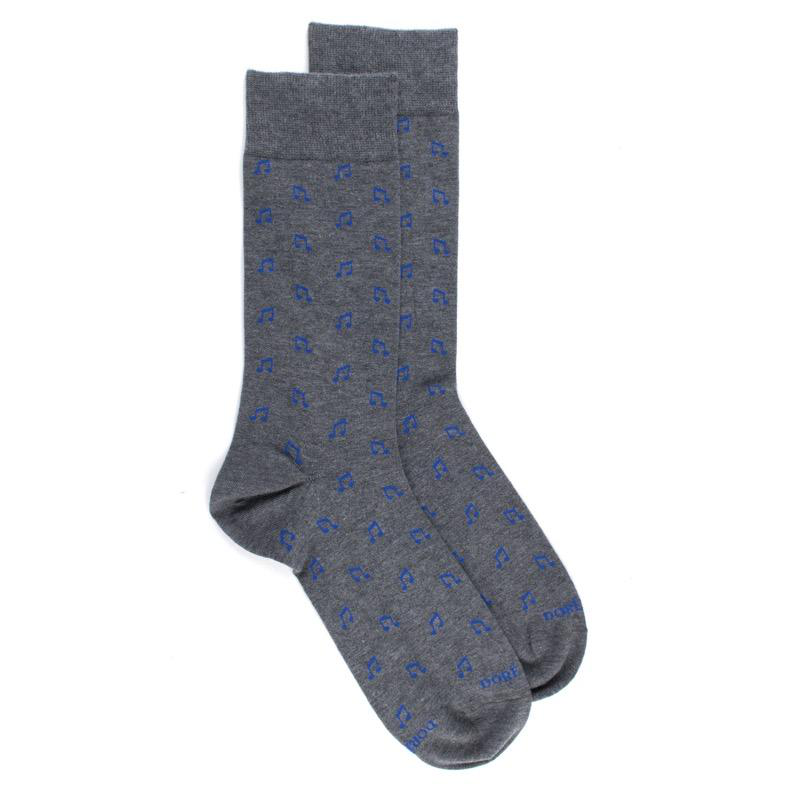 Doré Doré Chaussettes Homme En Coton Avec Notes De Musique - Gris