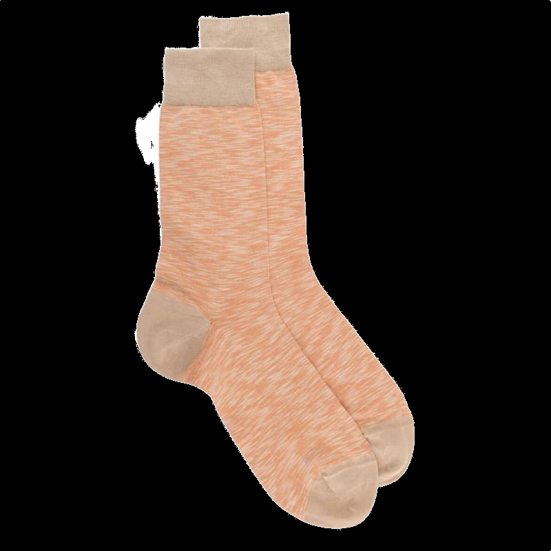 Doré Doré Chaussettes Homme En Coton Chiné - Beige Orangé