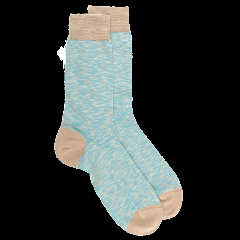 Doré Doré Chaussettes Homme En Coton Chiné - Turquoise