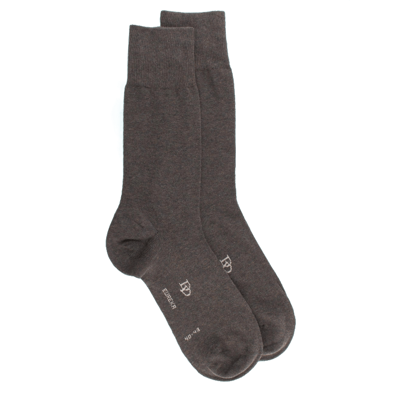 doré doré Chaussettes homme en coton égyptien - Marron tabac