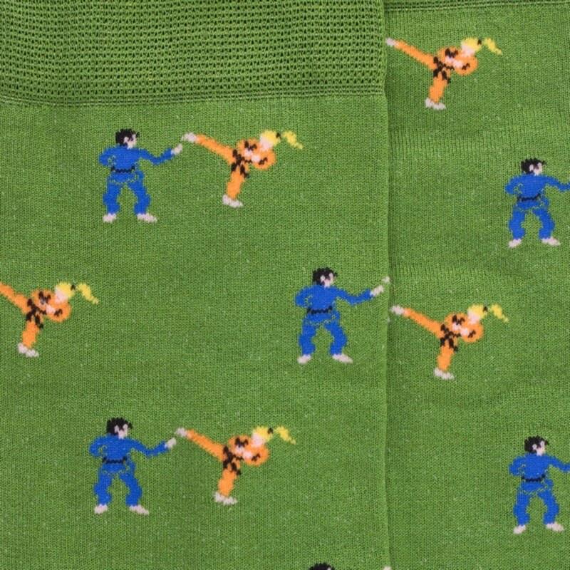 Doré Doré Chaussettes Homme En Fil D'Ecosse à Motifs Judo - Vert Campagne