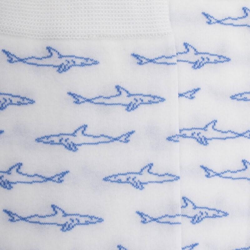 Doré Doré Chaussettes Homme En Fil D'écosse Et Motifs Requins - Blanc