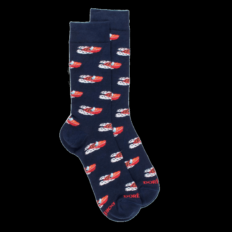 doré doré Chaussettes homme en fil d'écosse et motifs speedboat