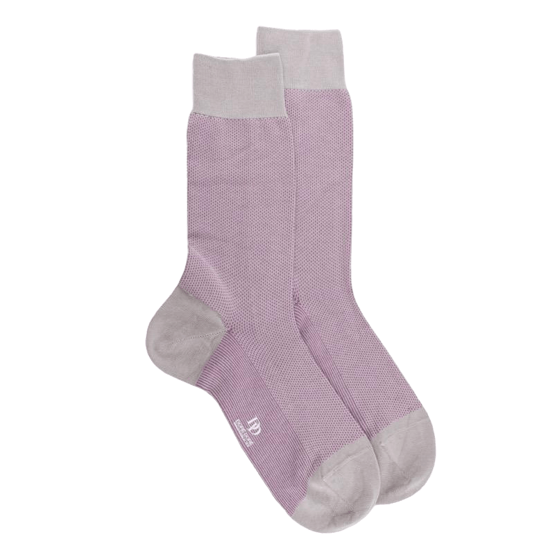 doré doré Chaussettes homme en fil d'Écosse renforcé à motifs caviar - Gris et rose