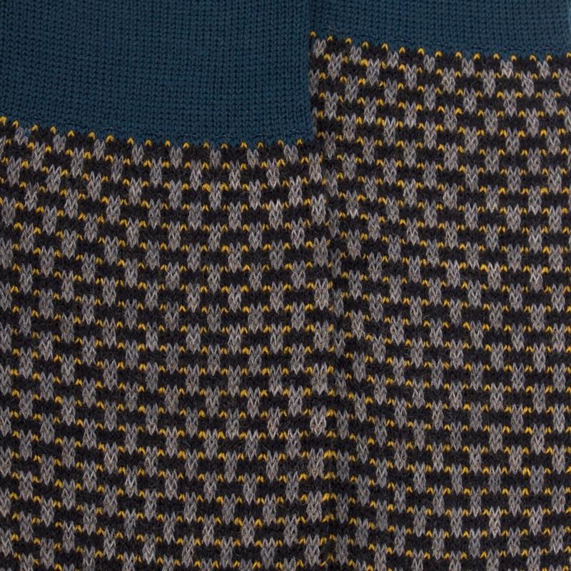 Doré Doré Chaussettes Homme En Laine à Motif à Trois Couleurs - Gris Anthracite & Bleu Marsouin