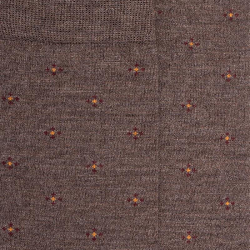 Doré Doré Chaussettes Homme En Laine à Motif Cravaterie - Brun Loutre