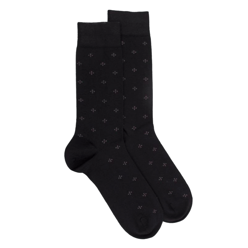 doré doré Chaussettes homme en laine à motif cravaterie - Noir