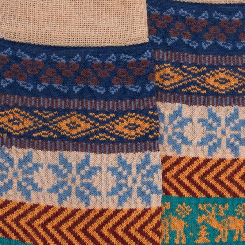 Doré Doré Chaussettes Homme En Laine à Motif De Noël - Bleu Voilier