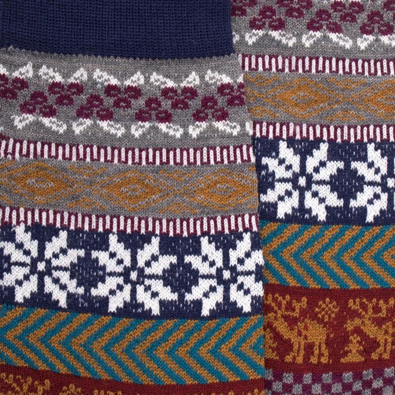 Doré Doré Chaussettes Homme En Laine à Motif De Noël - Gris Bourrasque
